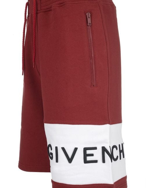 Givenchy Red Logo Shorts for men