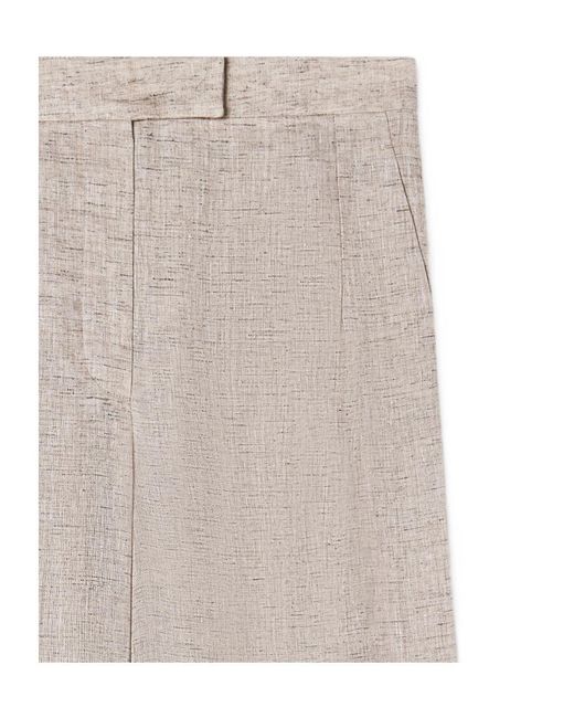 Emporio Armani White High-Waist Straight-Leg Trousers