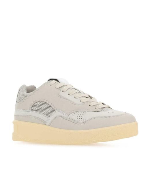 Jil Sander White Panelled Low-Top Sneakers