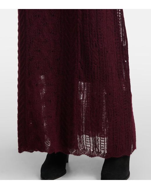 Ulla Johnson Purple Openwork Knitted Dress