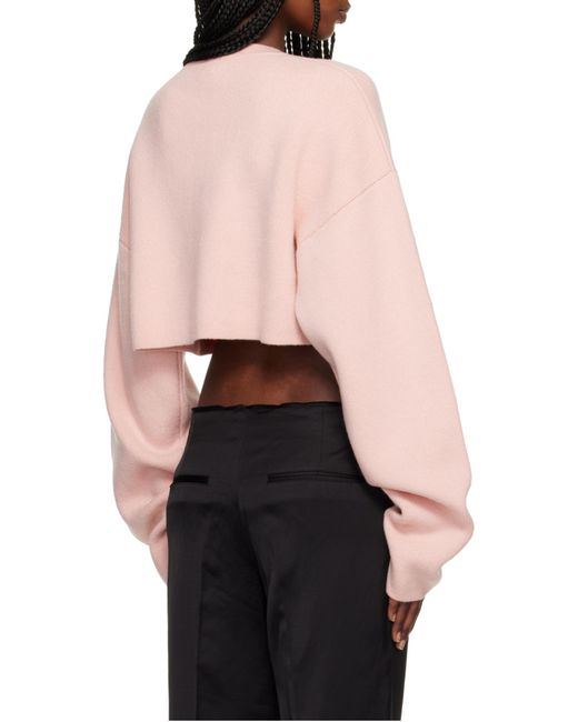 Totême Pink Buttoned Round-Neck Cardigan