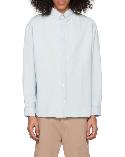 Maison Kitsuné Blue Chillax Print Relaxed Shirt for men
