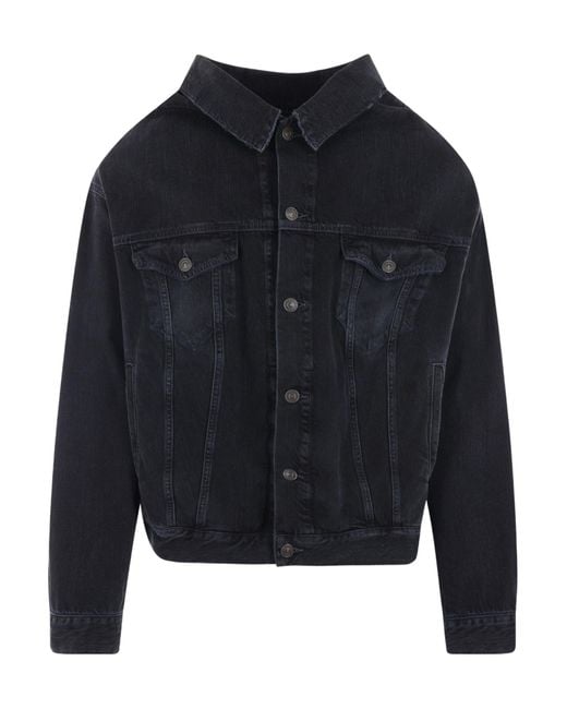 Balenciaga Blue Faded Denim Jacket for men