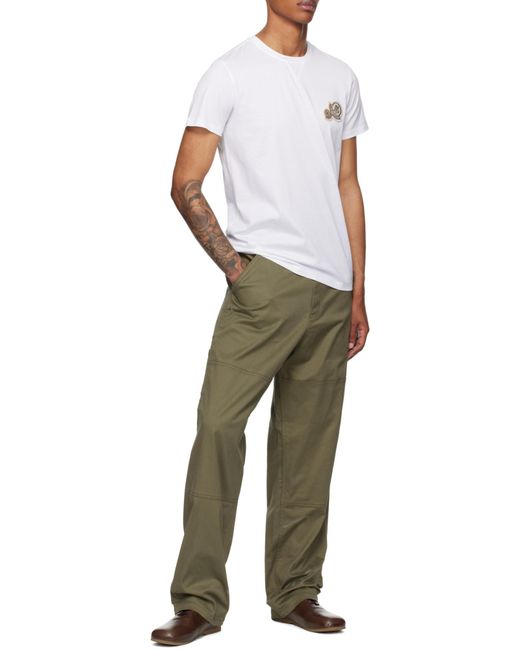 Moncler Green Cotton Gabardine Pants for men