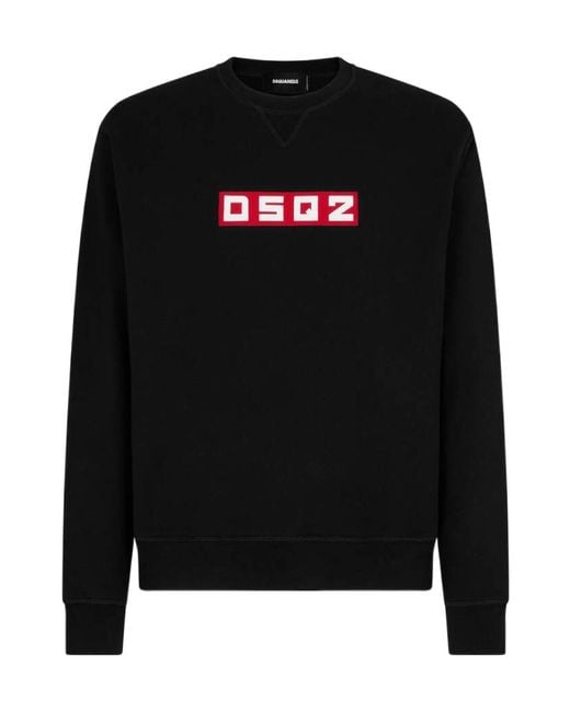 DSquared² Black Logo Printed Crewneck Sweatshirt for men