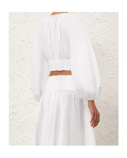 Zimmermann White Long-Sleeve Blouse