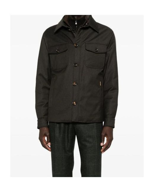Moorer Black Long-Sleeved Casual Jacket for men