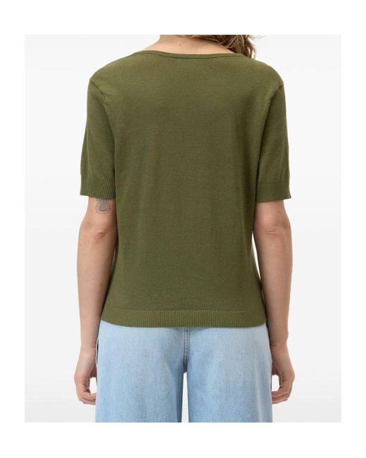 Closed Green V-Neck Short-Sleeve Knitted Top