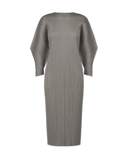 Pleats Please Issey Miyake Gray Pleats Please Issey Miyake Skyline Dress