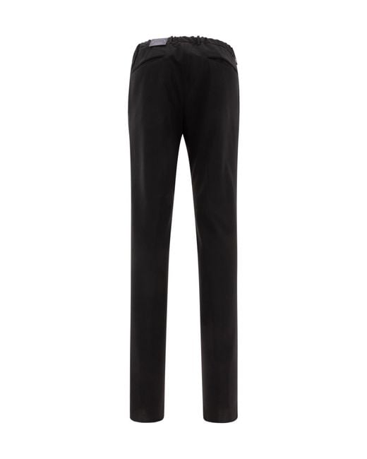 Incotex Black Elastic Waist Pants for men
