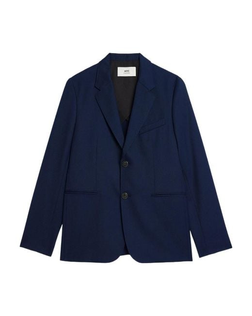 AMI Blue Ami Single-Breasted Tailored Jacket for men