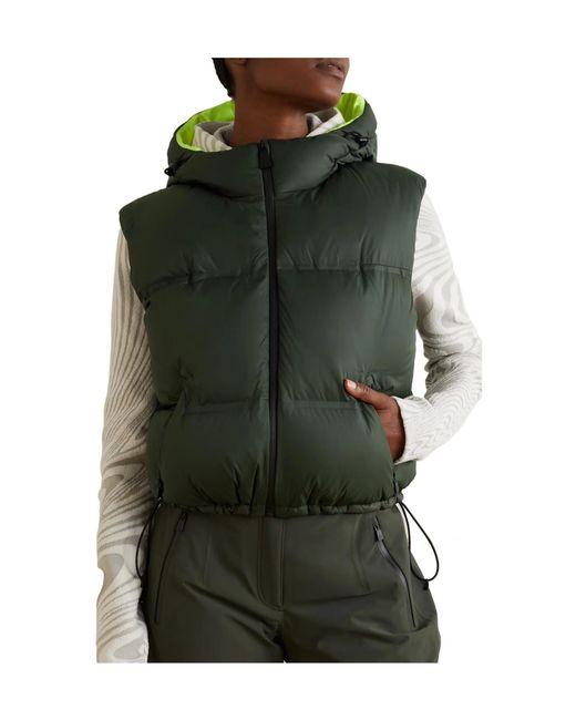 Aztech Mountain Green Snowbird Hooded Quilted Shell Down Gilet