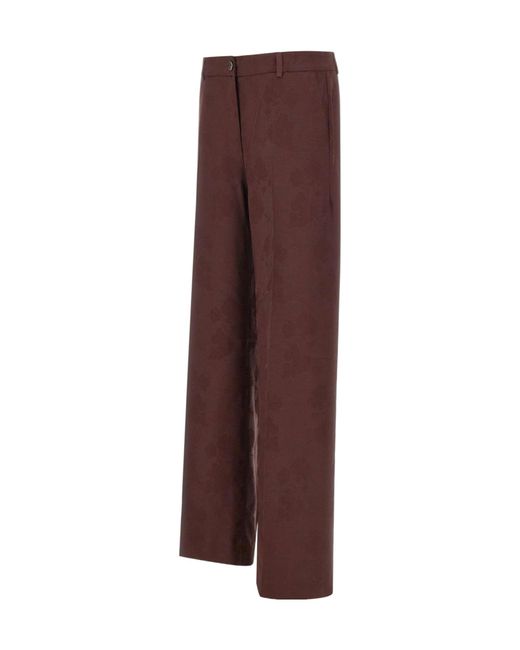 Etro Purple Straight-Leg Trousers