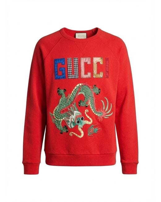 Gucci Red Long-Sleeved Sweater for men