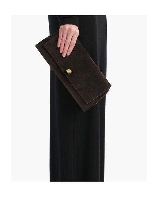 Khaite Black Audrey Foldover Clutch Bag