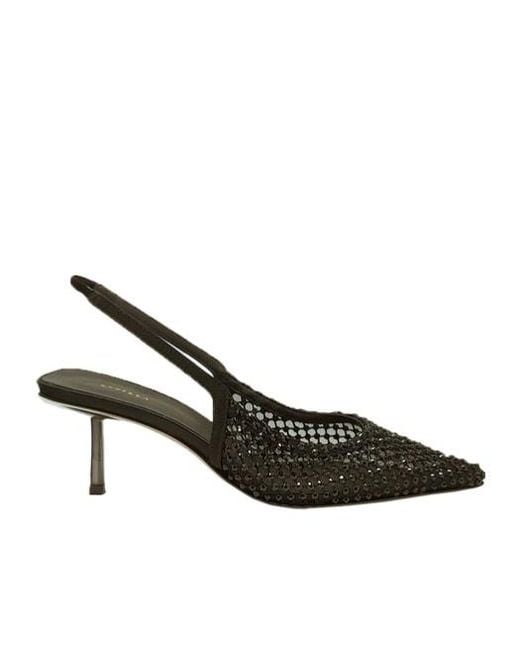 Le Silla Brown Gilda 60Mm Embellished Slingback Pumps