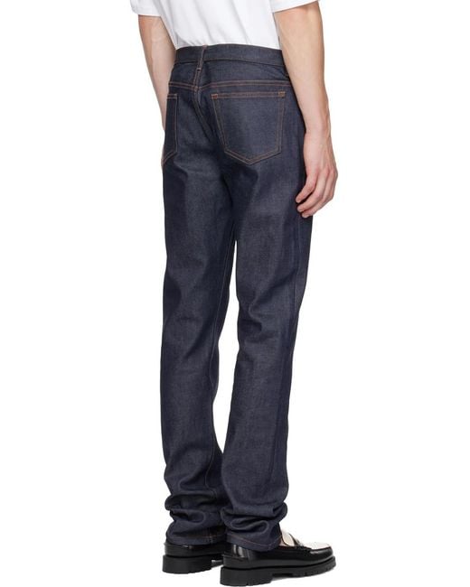 A.P.C. Blue Belt-Strap Jeans for men