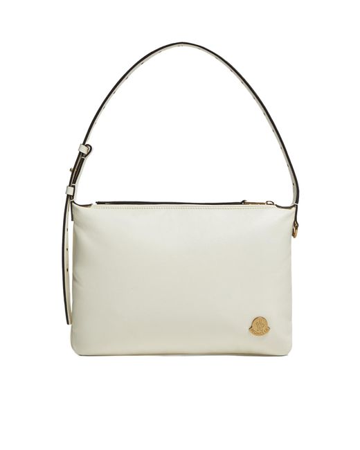 Moncler White Vetta Zip-Up Shoulder Bag