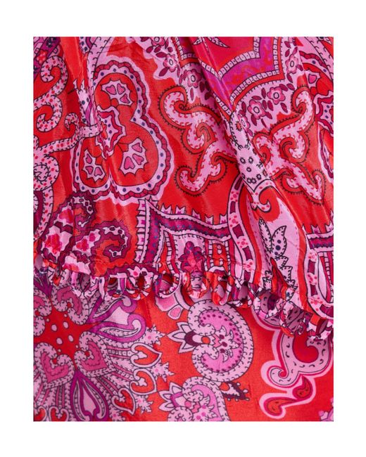 Farm Rio Pink Paisley Scarf Loopy Cups Maxi Dress Midi Dress Viscose