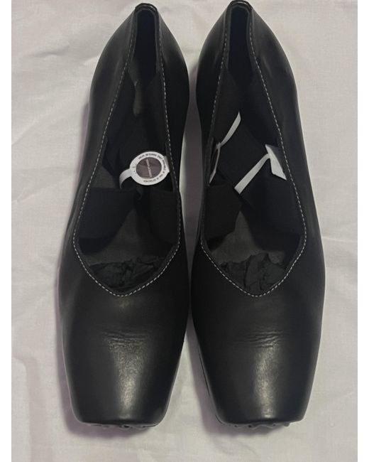 Uma Wang Black 30Mm Square-Toe Ballerinas