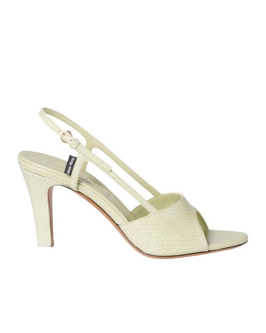 Miu Miu Metallic Ayers Slingback Sandals