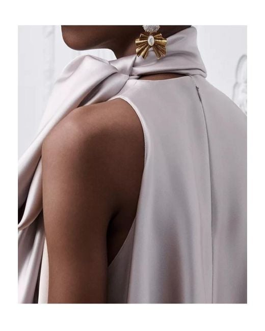 Dior White A-Line Dress With Bow Collar