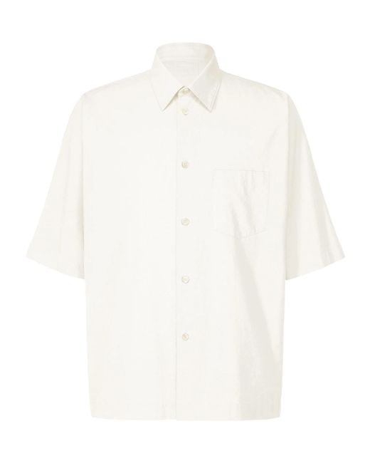 Homme Plissé Issey Miyake White Streamline Short-Sleeved Shirt for men