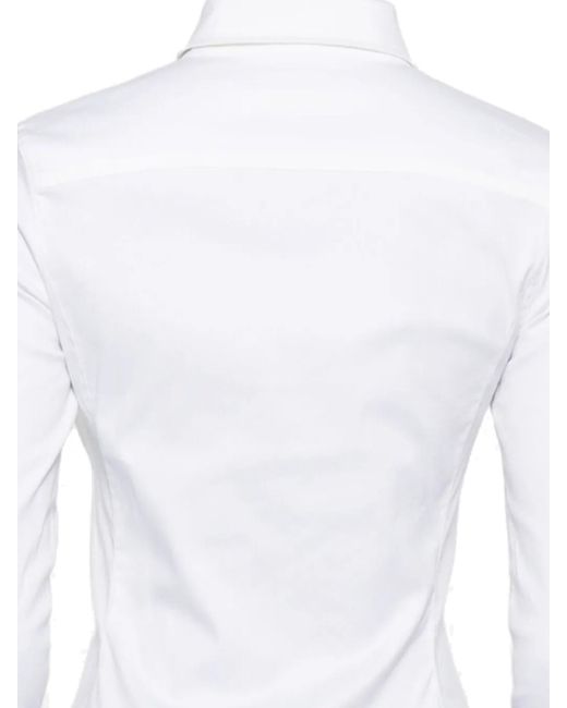 Balenciaga White Ruched Long-Sleeve Shirt