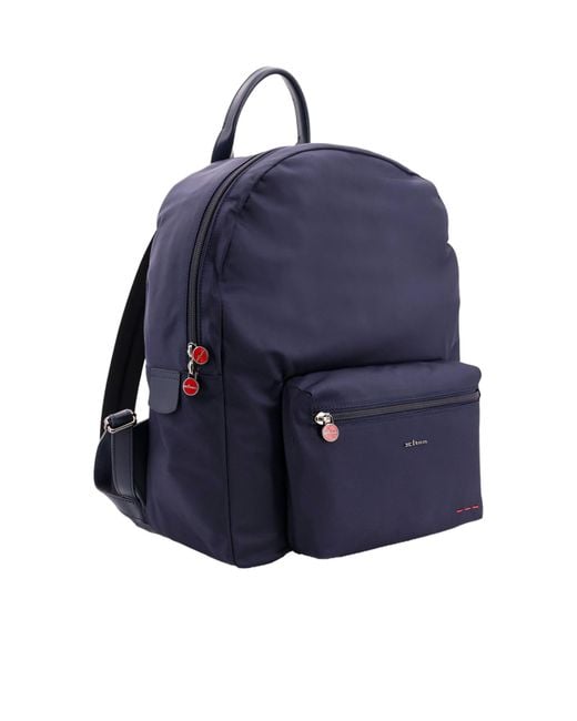 Kiton Blue Front Pocket Backpack for men