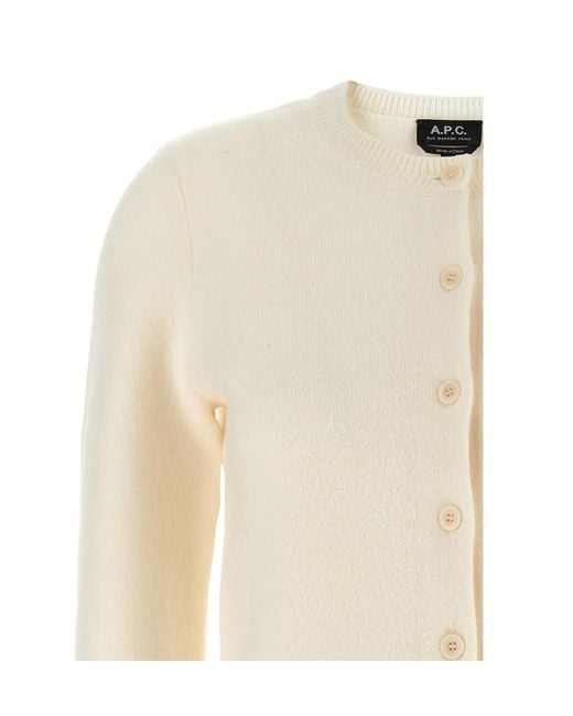 A.P.C. Natural Mila Button-Up Knitted Cardigan