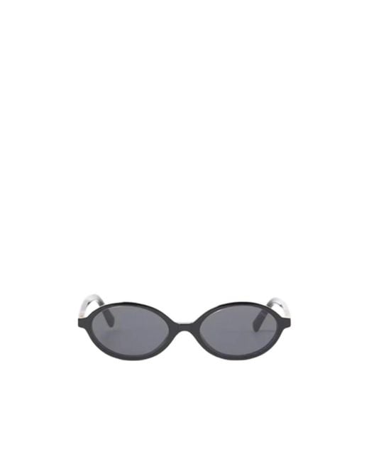 Miu Miu White Eyewear Oval Frame Full Rim Sunglasses