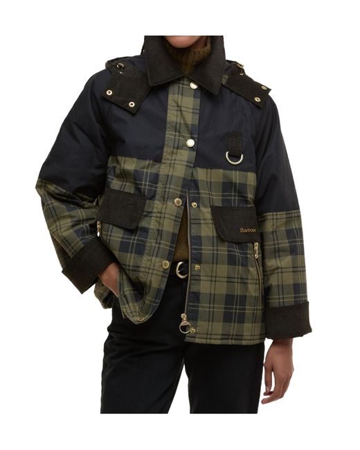 Barbour Black Checkered Panelled Jacket