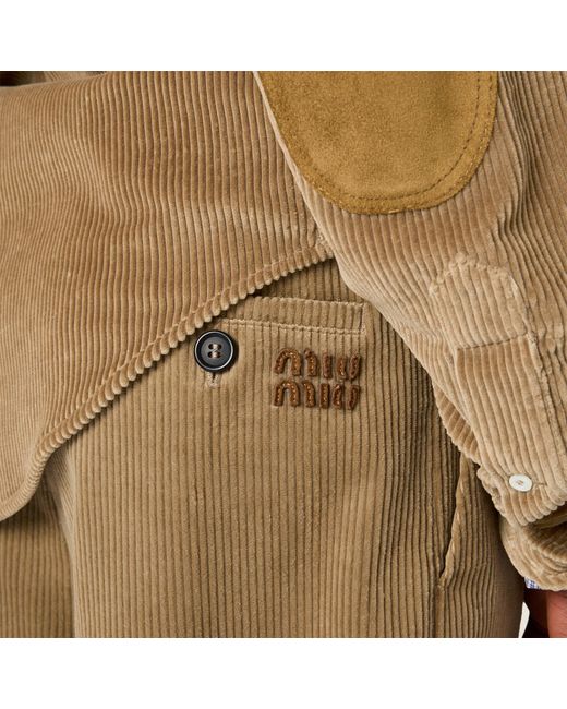 Miu Miu Natural Corduroy Shorts