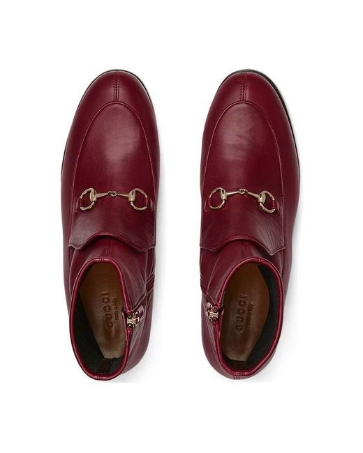 Gucci Red Jordaan Ankle Boot