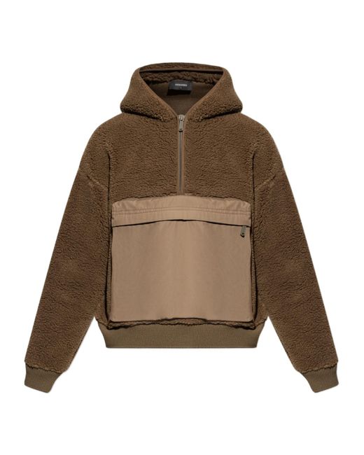 DSquared² Natural Half-Zip Fleece Hoodie for men