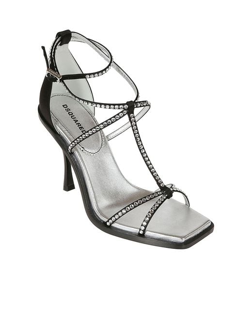 DSquared² Metallic Embellished Open Toe Sandals