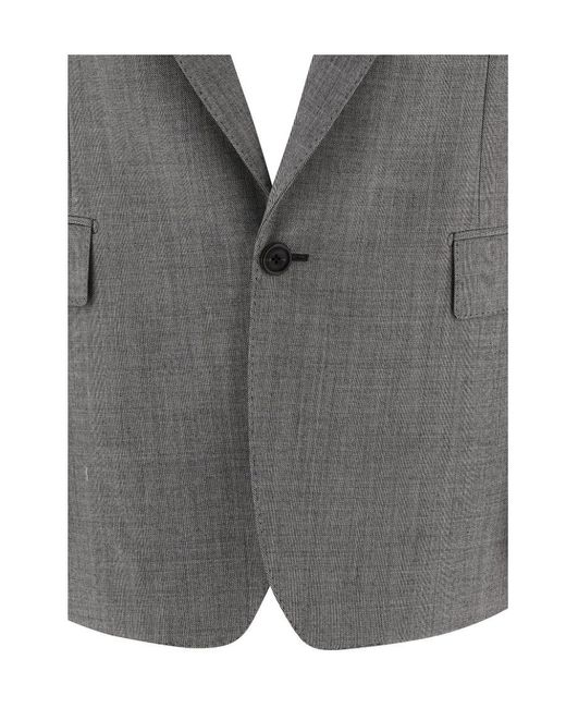 McQueen Black Single-Breasted Tailored Blazer for men