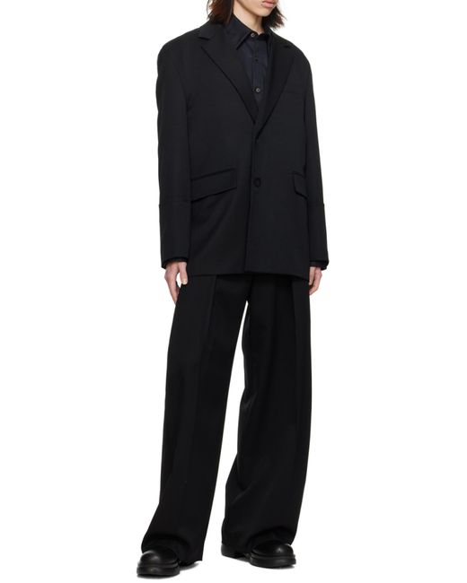 Wooyoungmi Black Point-Neck Long-Sleeved Shirt for men