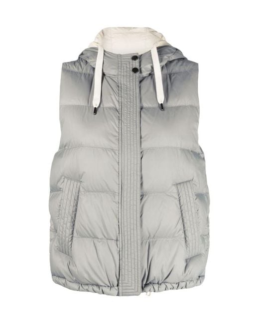 Brunello Cucinelli Gray Padded Drawstring Gilet