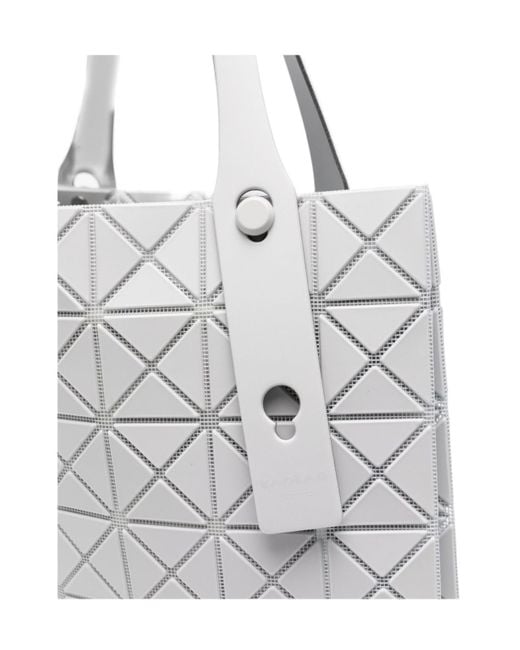 Issey Miyake Gray Prism Plus Geometric Pattern Shopper Bag