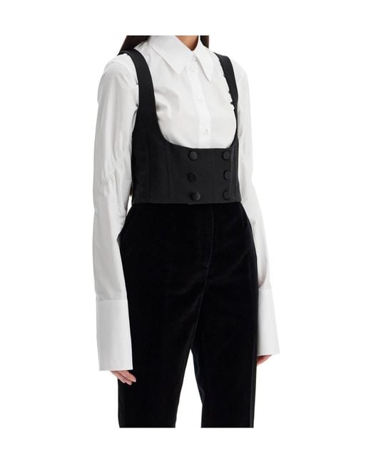 Dolce & Gabbana Black Double-Breasted Tuxedo Vest