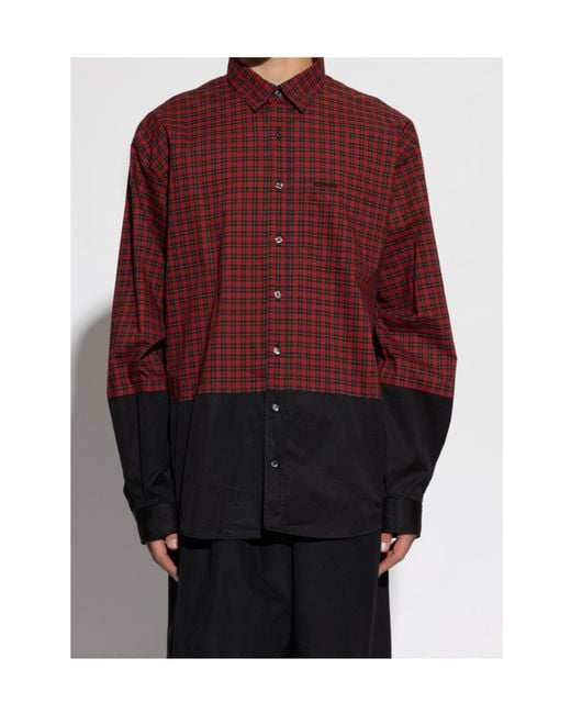 Vetements Red Checked Oversized Shirt for men