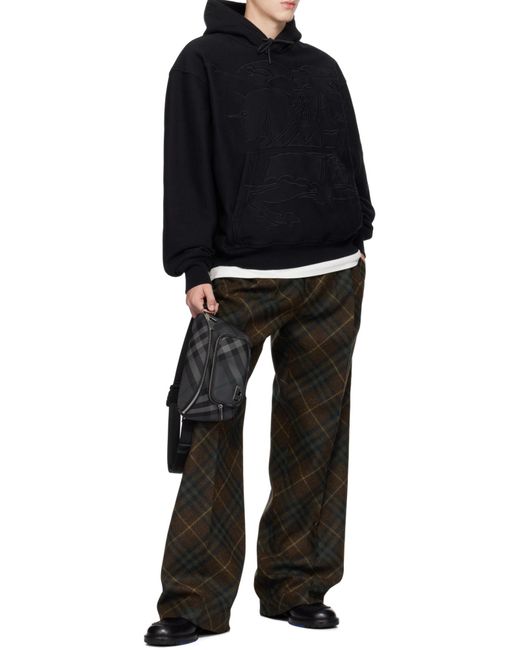 Burberry Black Checked Zipped Belt Bag for men