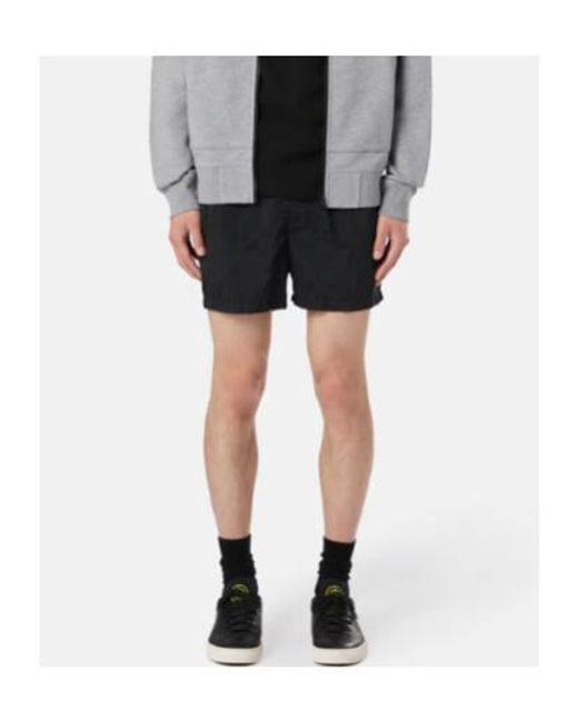 Stone Island Black Compass Patch Mid-Rise Swim Shorts for men