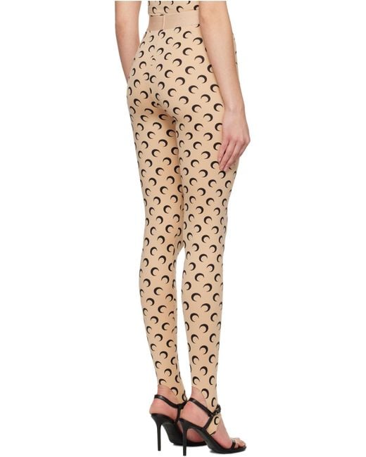 MARINE SERRE Natural Moon Printed Leggings Pants