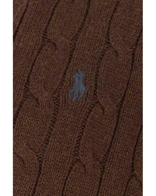 Polo Ralph Lauren Brown V-Neck Long-Sleeved Cardigan for men