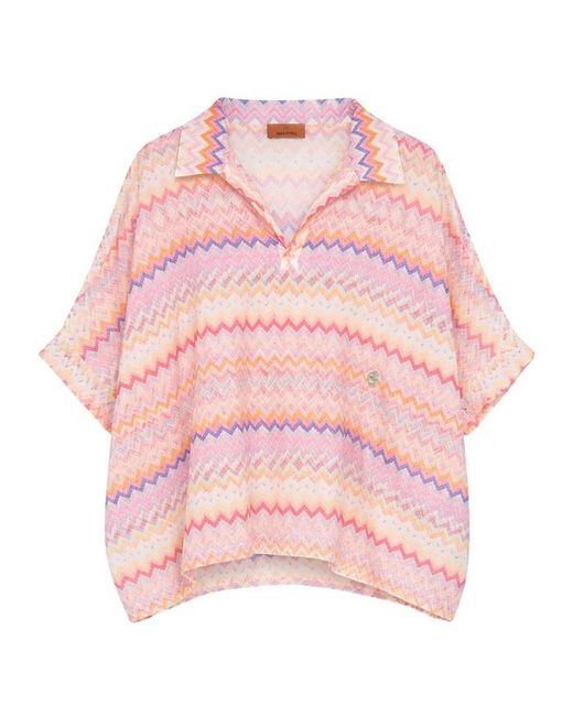 Missoni Pink V-Neck Blouse