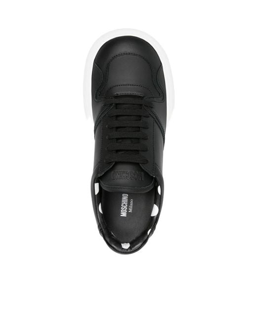 Moschino Black Leather Platform Sneakers for men