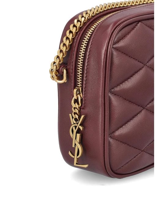 Saint Laurent Purple Logo Plaque Zip-Up Shoulder Bag