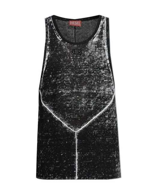 DIESEL Black K-Rick-O Knit Tank Top for men